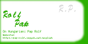 rolf pap business card